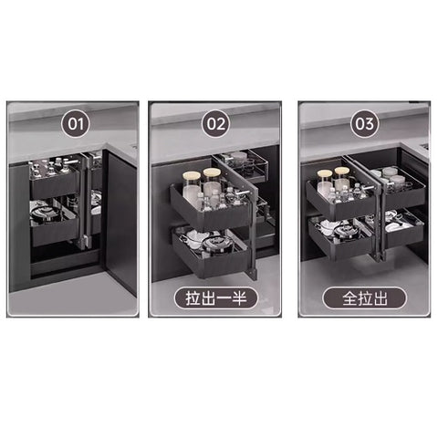MAGIC CORNER BASKET WITH SOFT CLOSING M6010