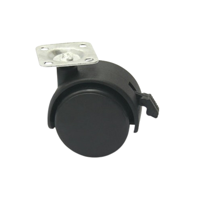 TWIN WHEEL CASTOR - PLATE WITH BRAKE
