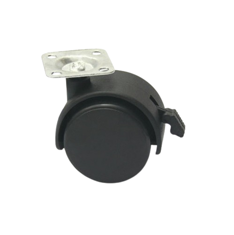 TWIN WHEEL CASTOR - PLATE WITH BRAKE